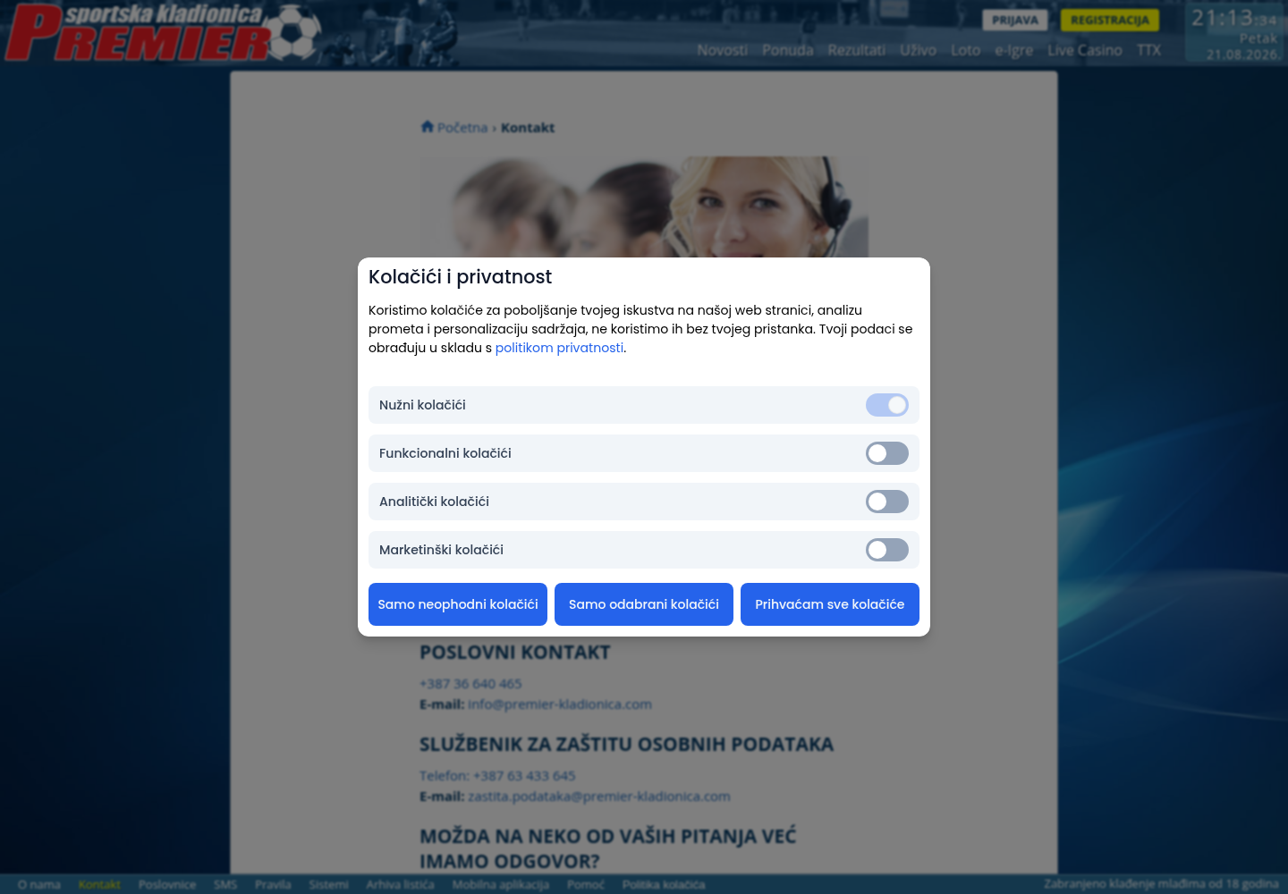 Snimak javnog kontakta na provjerenoj domeni