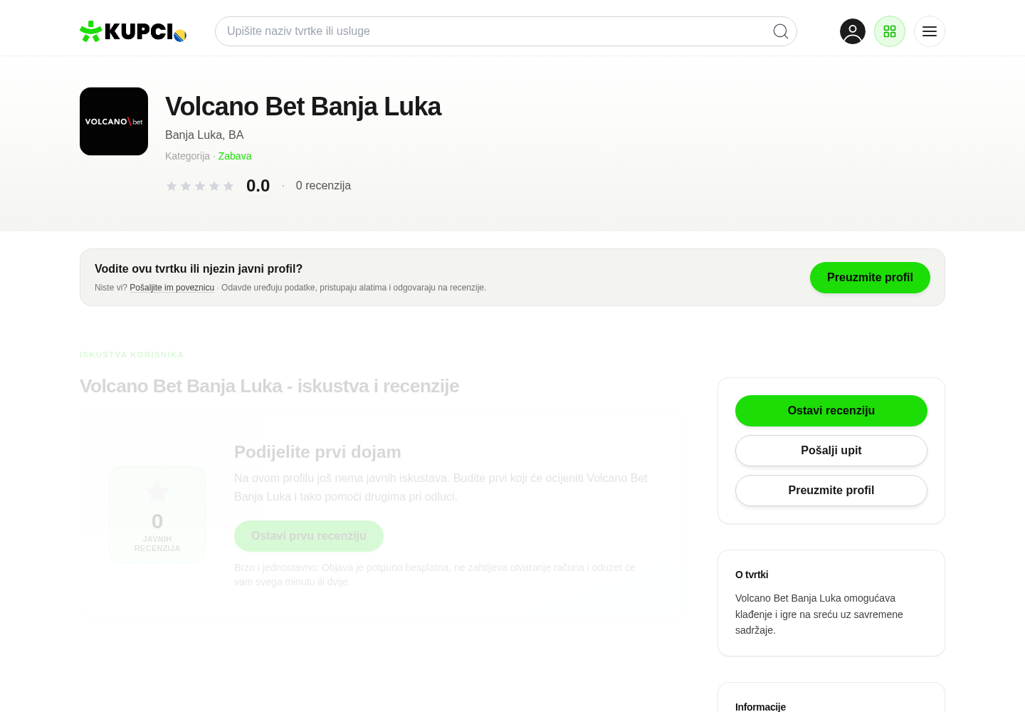Snimak korisničkog konteksta o lokalnom profilu